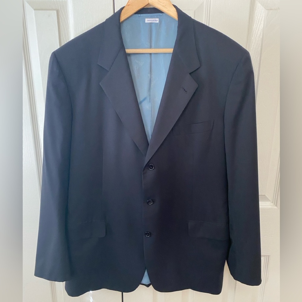 Brioni Palatino Navy Blue Super 150’s Wool 3-Button Blazer 56 (46 US)